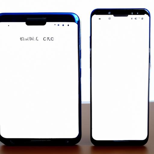 So sánh kích thước màn hình của hai chiếc điện thoại Samsung khác nhau.